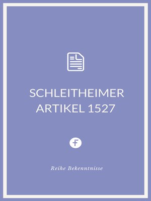cover image of Schleitheimer Artikel 1527